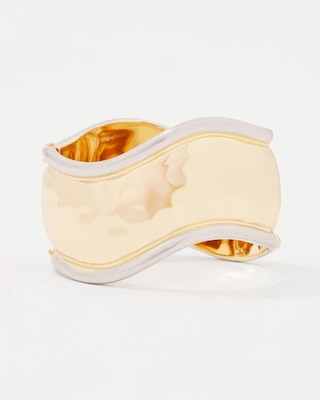 Silver + Gold Sculptural Cuff click to view larger image.