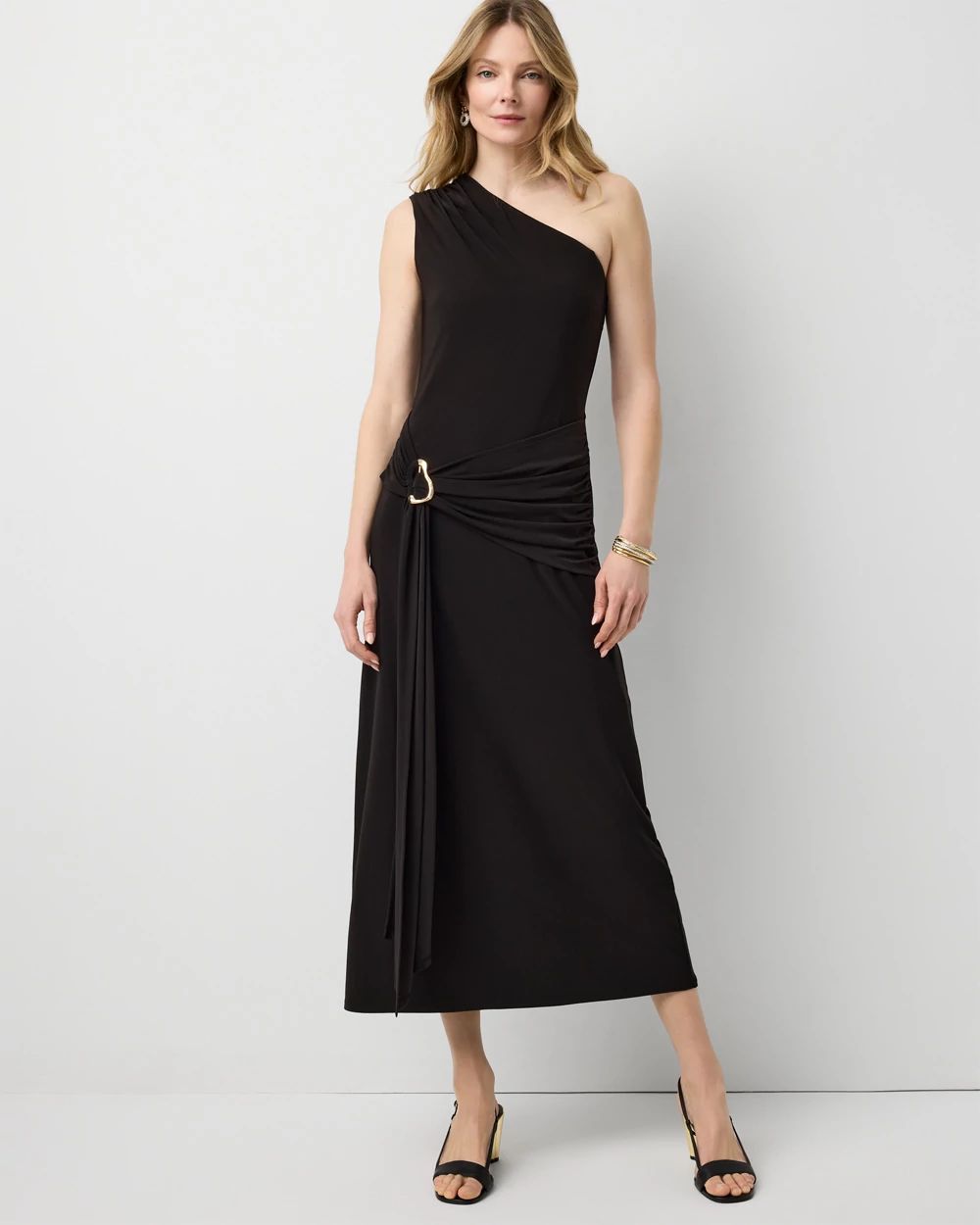 Petite One-Shoulder Matte Jersey Dress