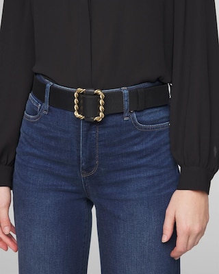 Twisted Buckle Denim Belt