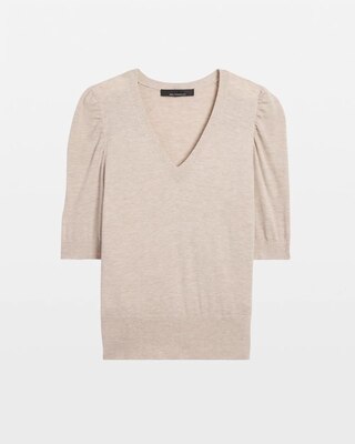 Cashmere Blend Puff Sleeve Sweater click to view larger image.