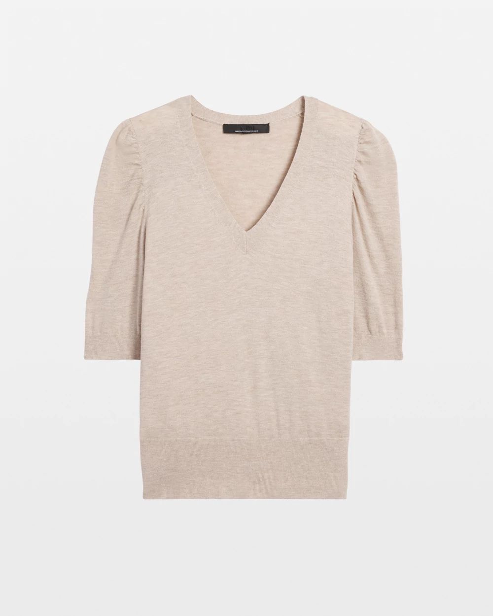 Petite Cashmere Blend Puff Sleeve Pullover