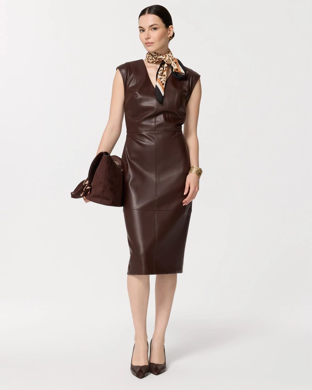 Petite V-neck Sheath Dress click to view larger image.