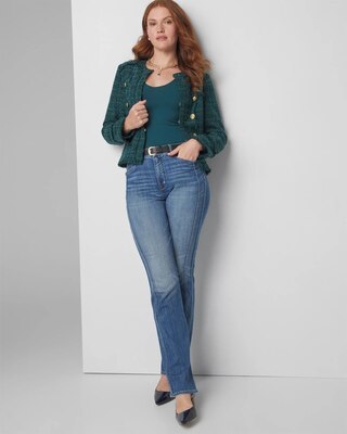 High-Rise Novelty Pocket Flare Jeans