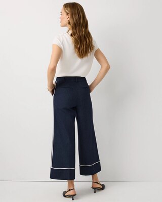 Denim-Look High Rise Wide Leg Crop click to view larger image.