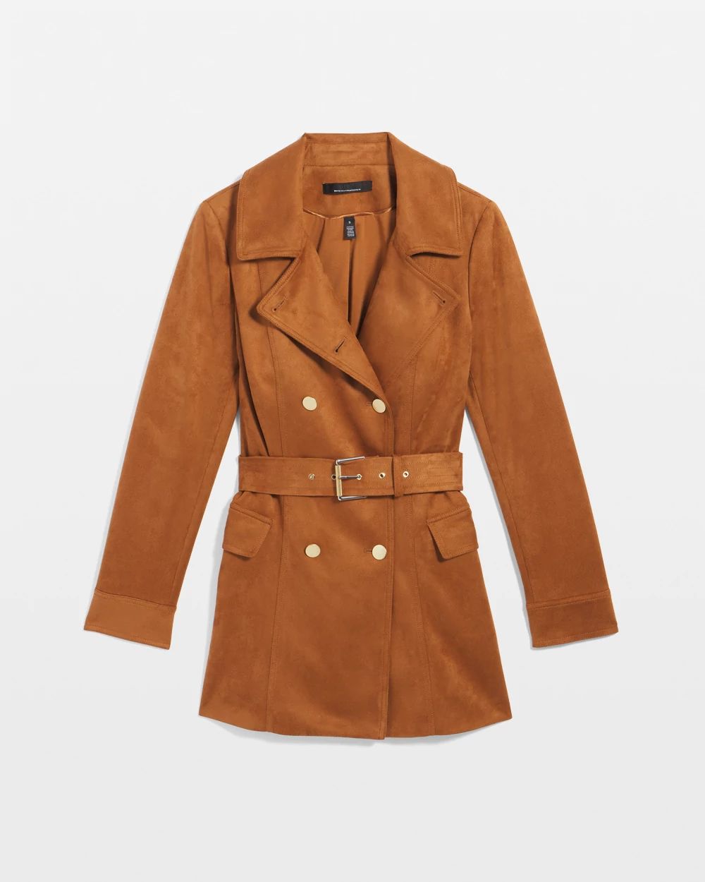 Faux Suede Trench Coat click to view larger image.