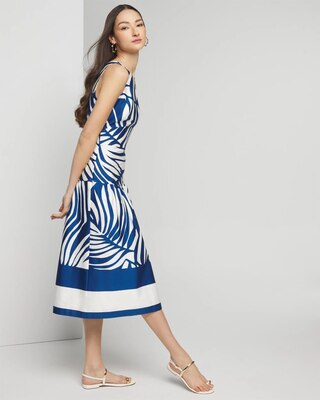 Sleeveless V-Neck Sateen Midi Dress