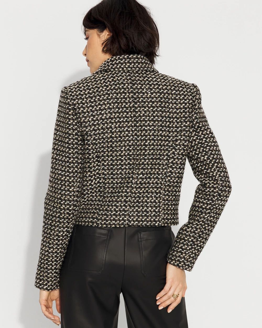 Metallic Tweed Moto Jacket click to view larger image.