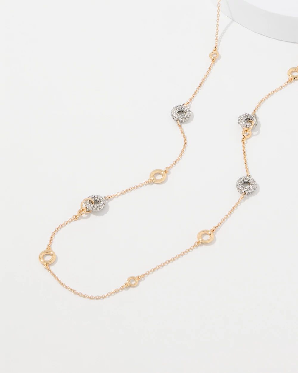 Pavé Rings Single Strand Necklace