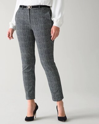 Plaid Comfort Stretch Slim Ankle Pants