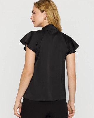 Flutter-Sleeve Satin Shirt click to view larger image.