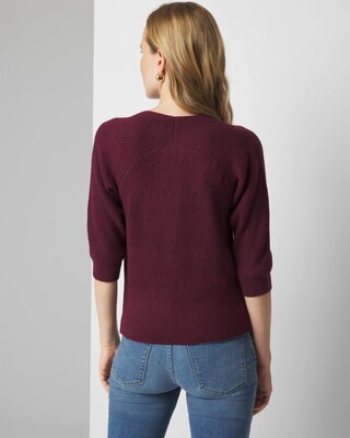 Ribbed Raglan Pullover Sweater click to view larger image.