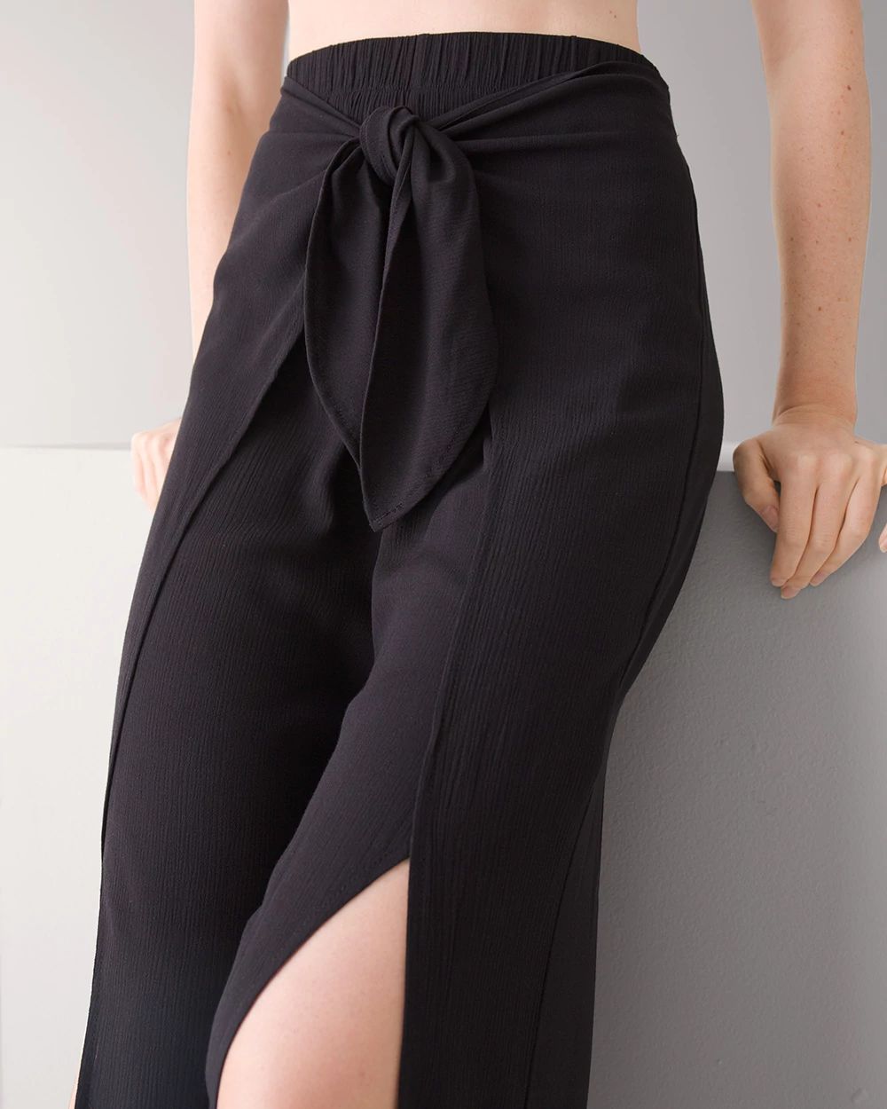 Tie-Front Wrap Beach/Swim Pants