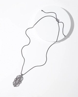 Art Deco Hematite Adjustable Pendant