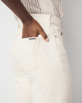 Petite Mid-Rise Embellished Girlfriend Jean click to view larger image.