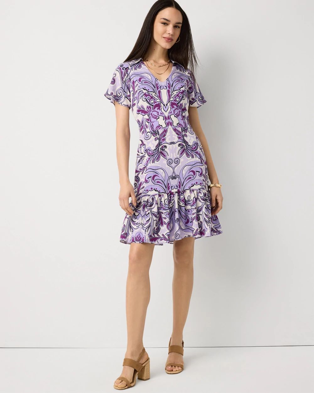 Ruffle Hem Mini Dress