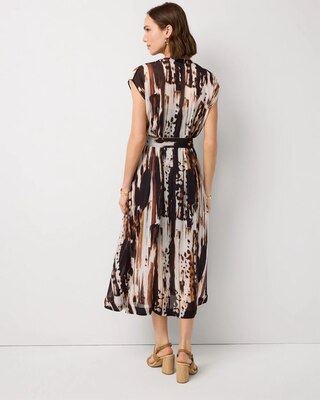 V-neck Tie-Waist Midi Dress click to view larger image.