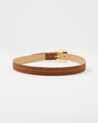 Brogue Detail Faux Suede Denim Belt click to view larger image.