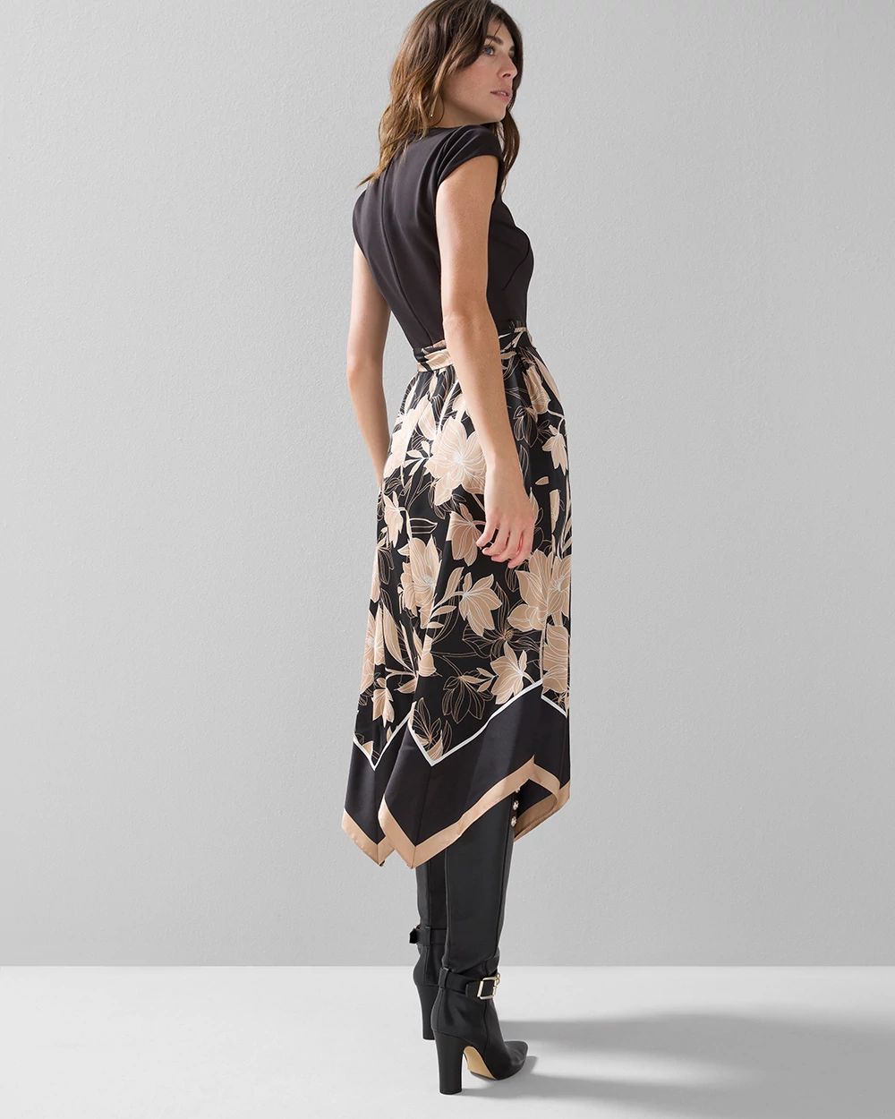 Handkerchief-Hem Midi Dress