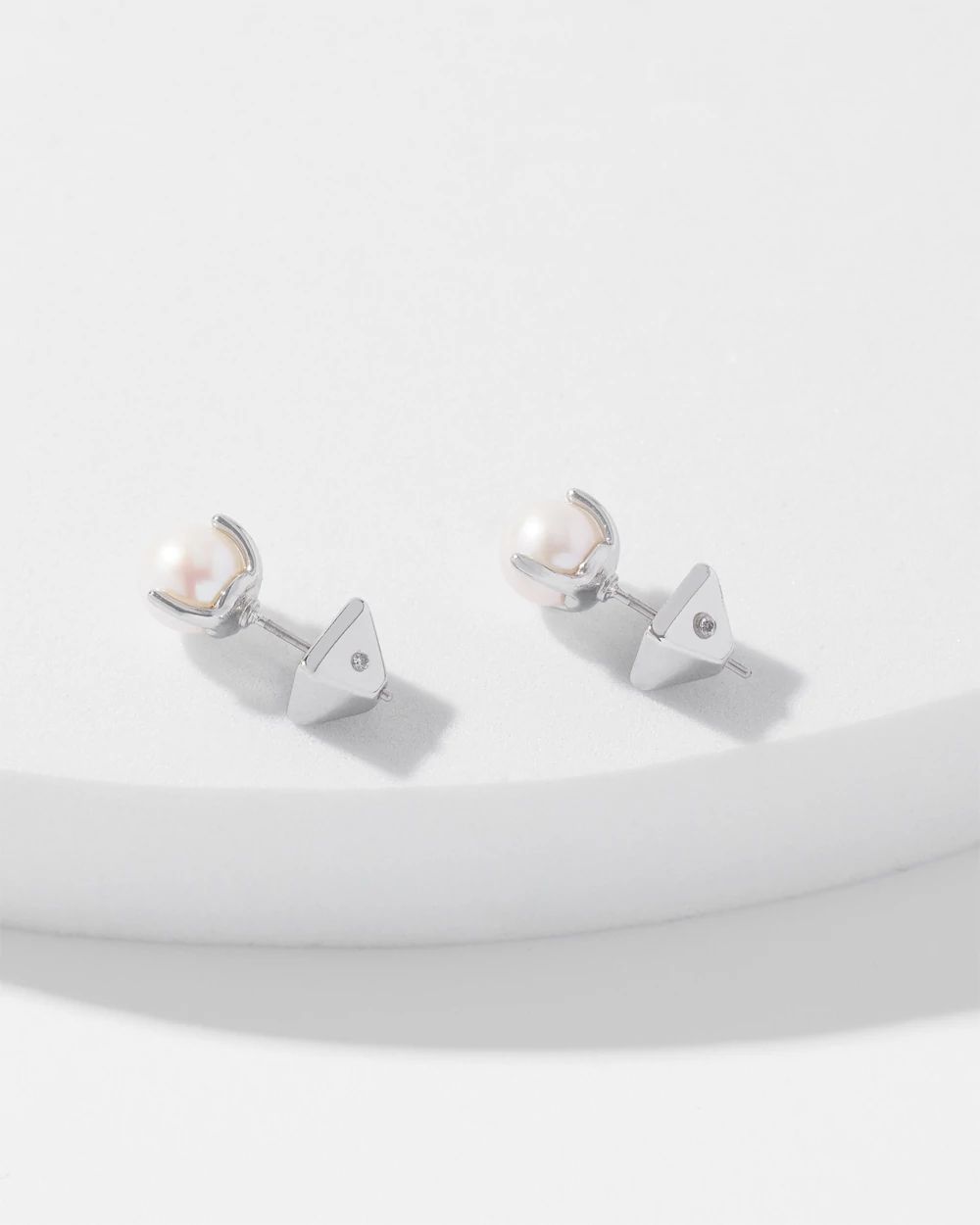 Glass Pearl Stud Earrings click to view larger image.