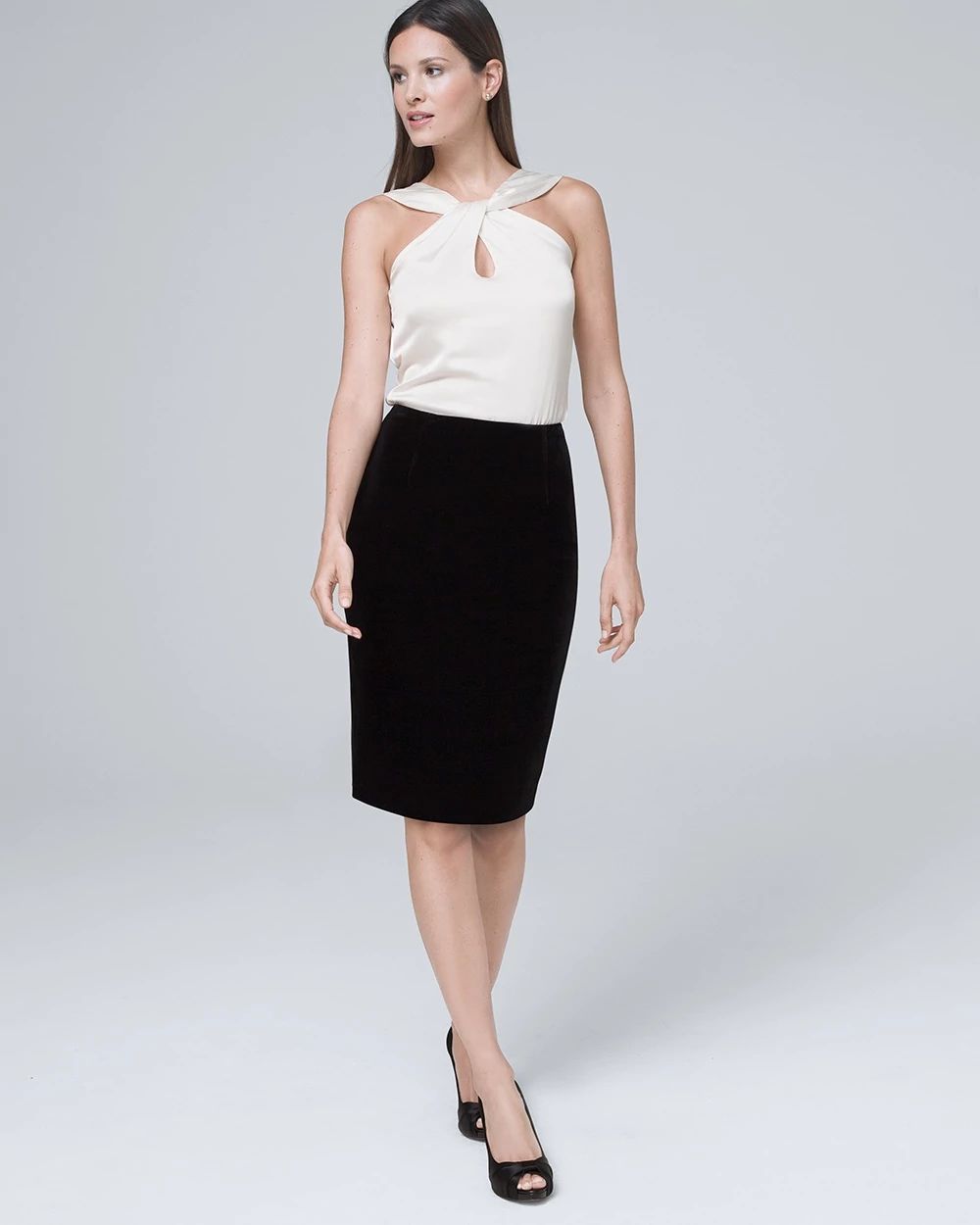 Velvet Pencil Skirt