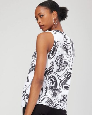 Outlet WHBM Pleated Split-Neck Shell