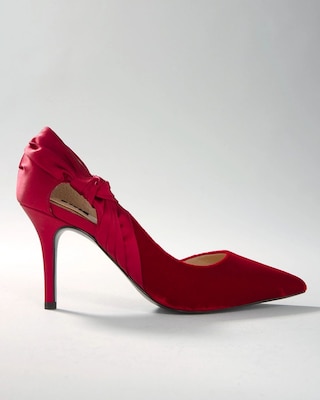 Red Velvet Mid-Heel Pump