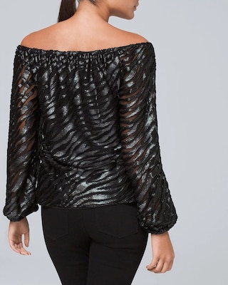 Shimmer Off-The-Shoulder Blouse click to view larger image.