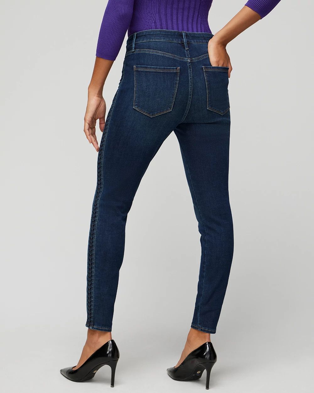 High-Rise Sculpt Pleated Skinny Ankle Jean click to view larger image.