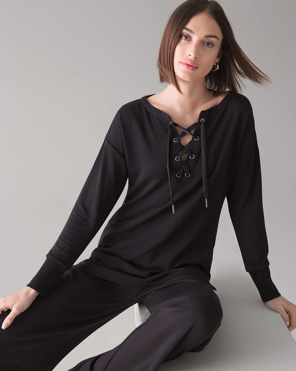 Lace up tunic sale