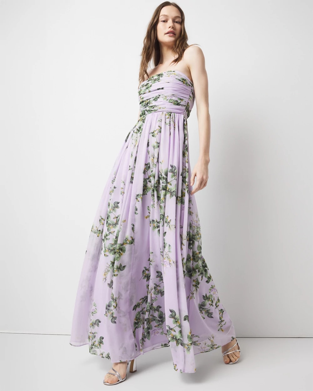 Strapless Chiffon Maxi Dress | White House Black Market Strapless Chiffon Maxi Dress | White House Black Market