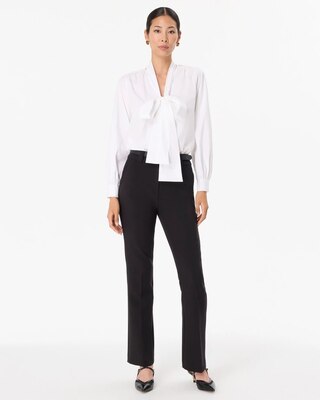 Removable Bow Poplin Blouse click to view larger image.
