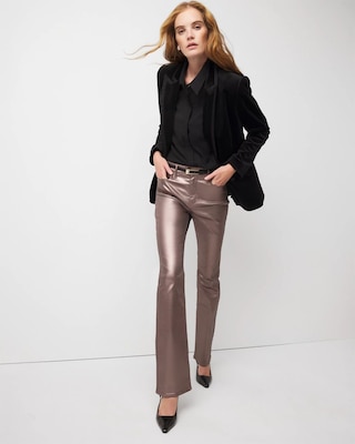 High Rise Metallic Coated Bootcut Jean click to view larger image.