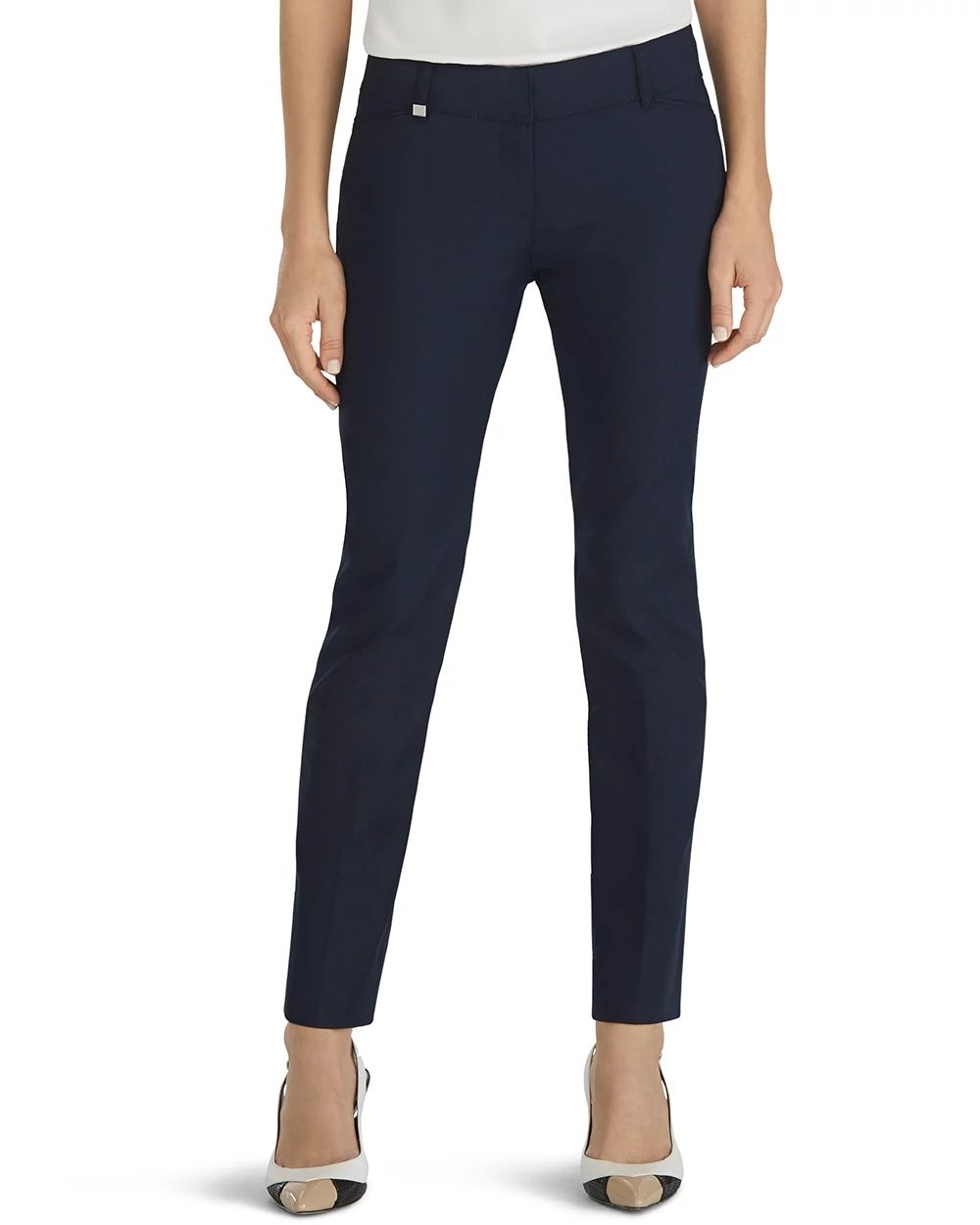 Curvy Perfect Form Navy Ankle Pants