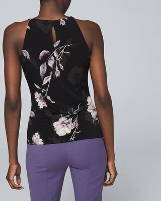 Abstract Floral-Print Sleeveless Top