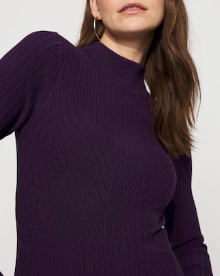 Essential Mock Neck Rib Sweater click to view larger image.