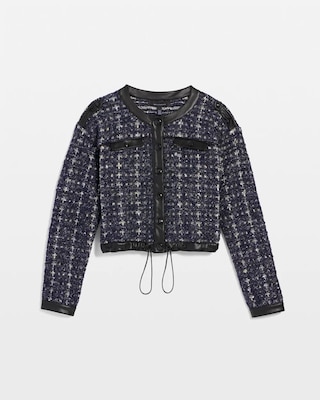 Cropped Tweed Sweater Jacket click to view larger image.