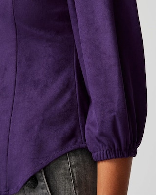 Elbow Sleeve Vegan Suede Shirt