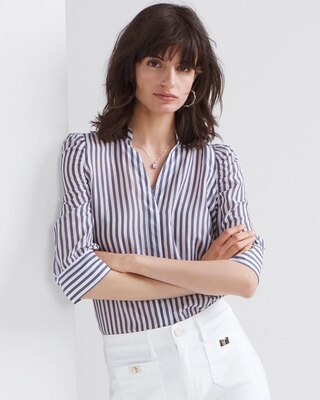 Pinstripe Silk Blend Top