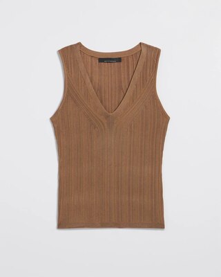 Rib Sculpted V-Neck Tank