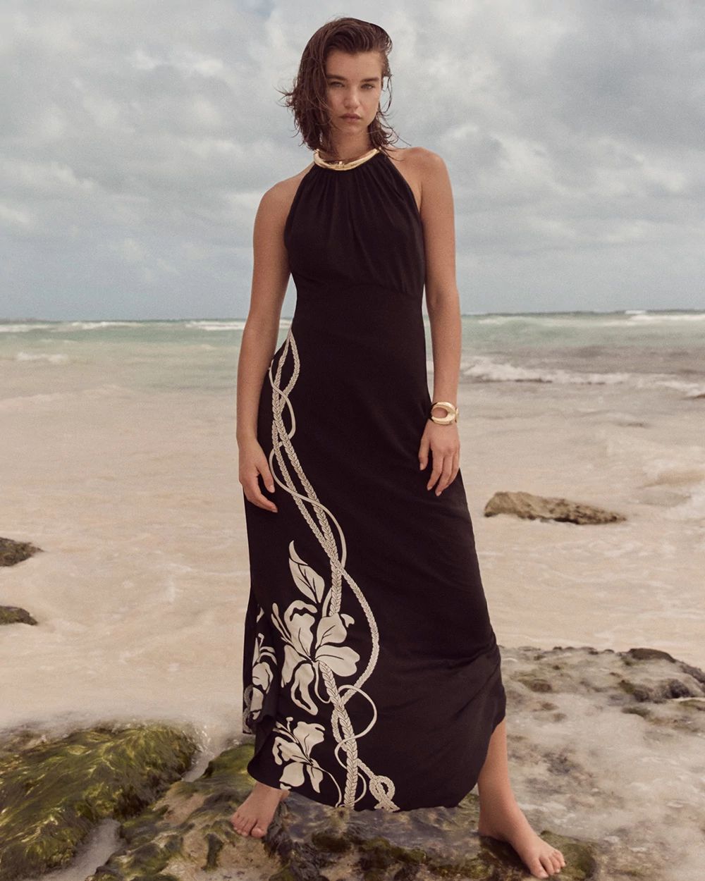 Graphic Floral Maxi Dress