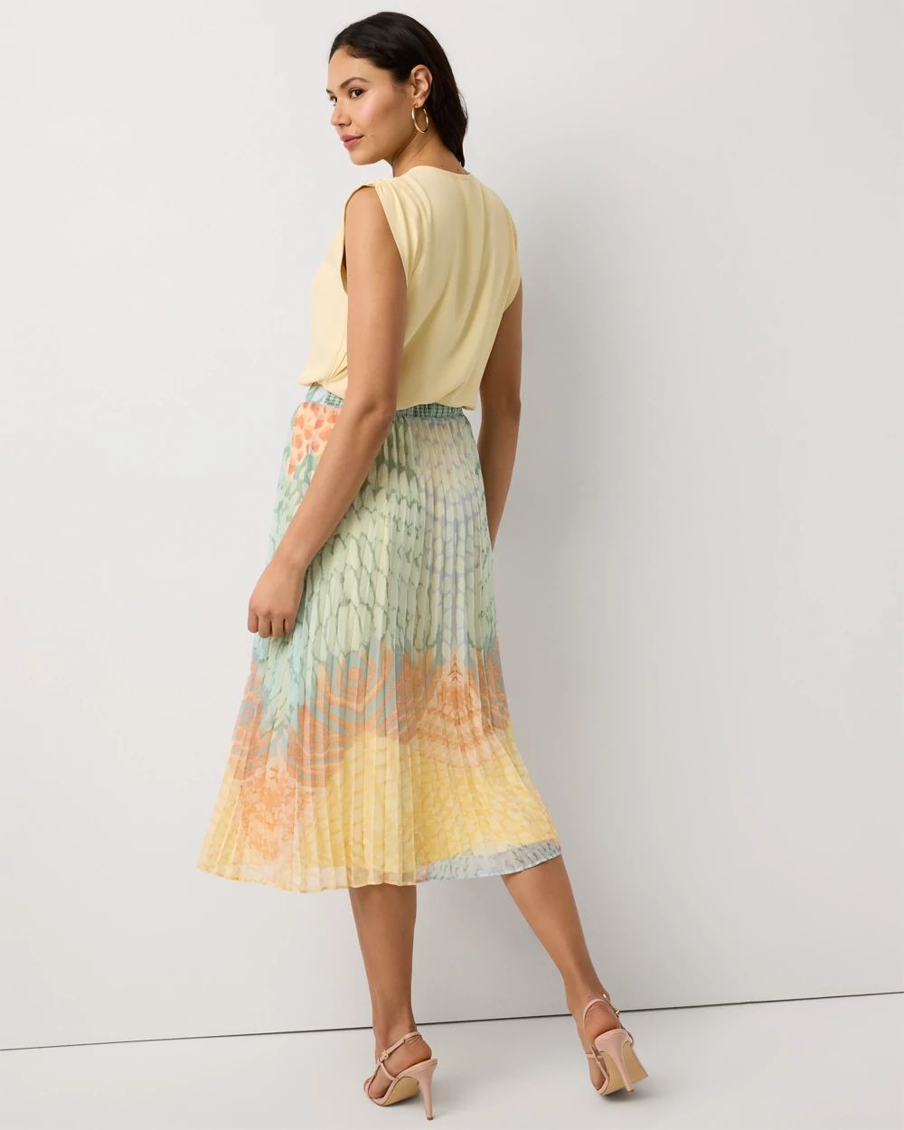 Pleated Chiffon Midi Skirt click to view larger image.