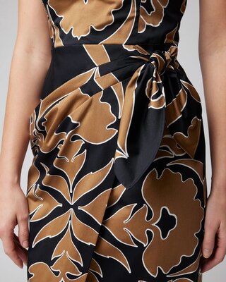 Cotton Sateen Faux Wrap Dress