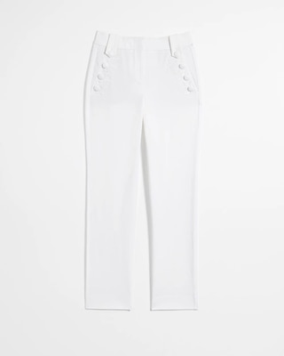 WHBM® Jolie Embroidered Button Straight Pant click to view larger image.