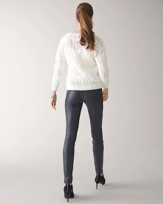Long Sleeve Chunky V-Neck Sweater click to view larger image.