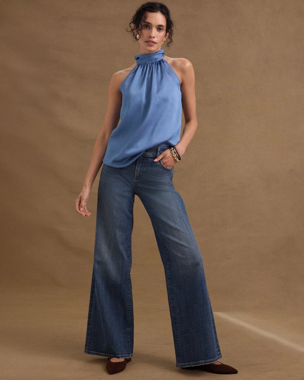 High-Rise Wide Leg Jeans click to view larger image.