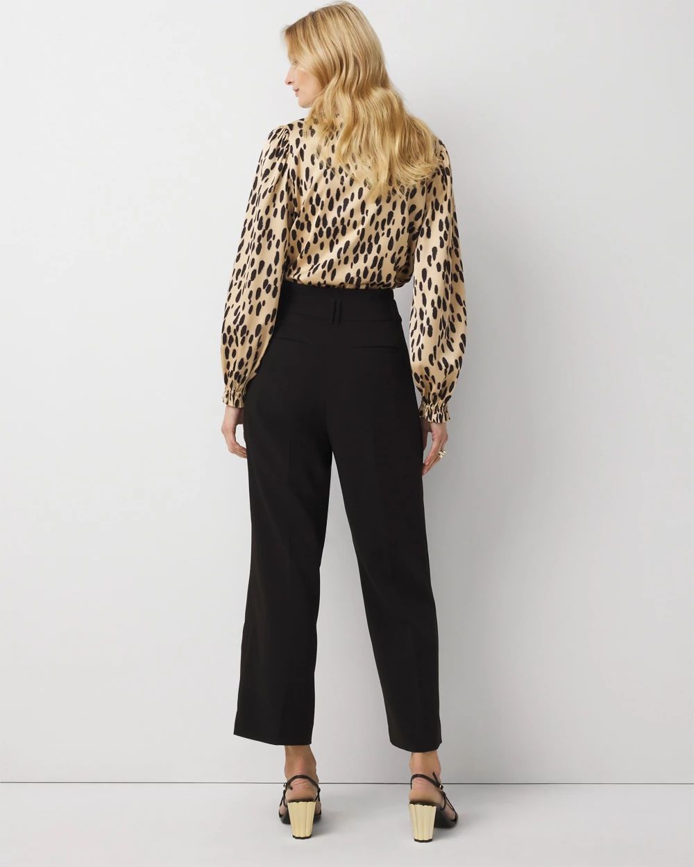 Petite Pleated Cropped Wide Leg Pant