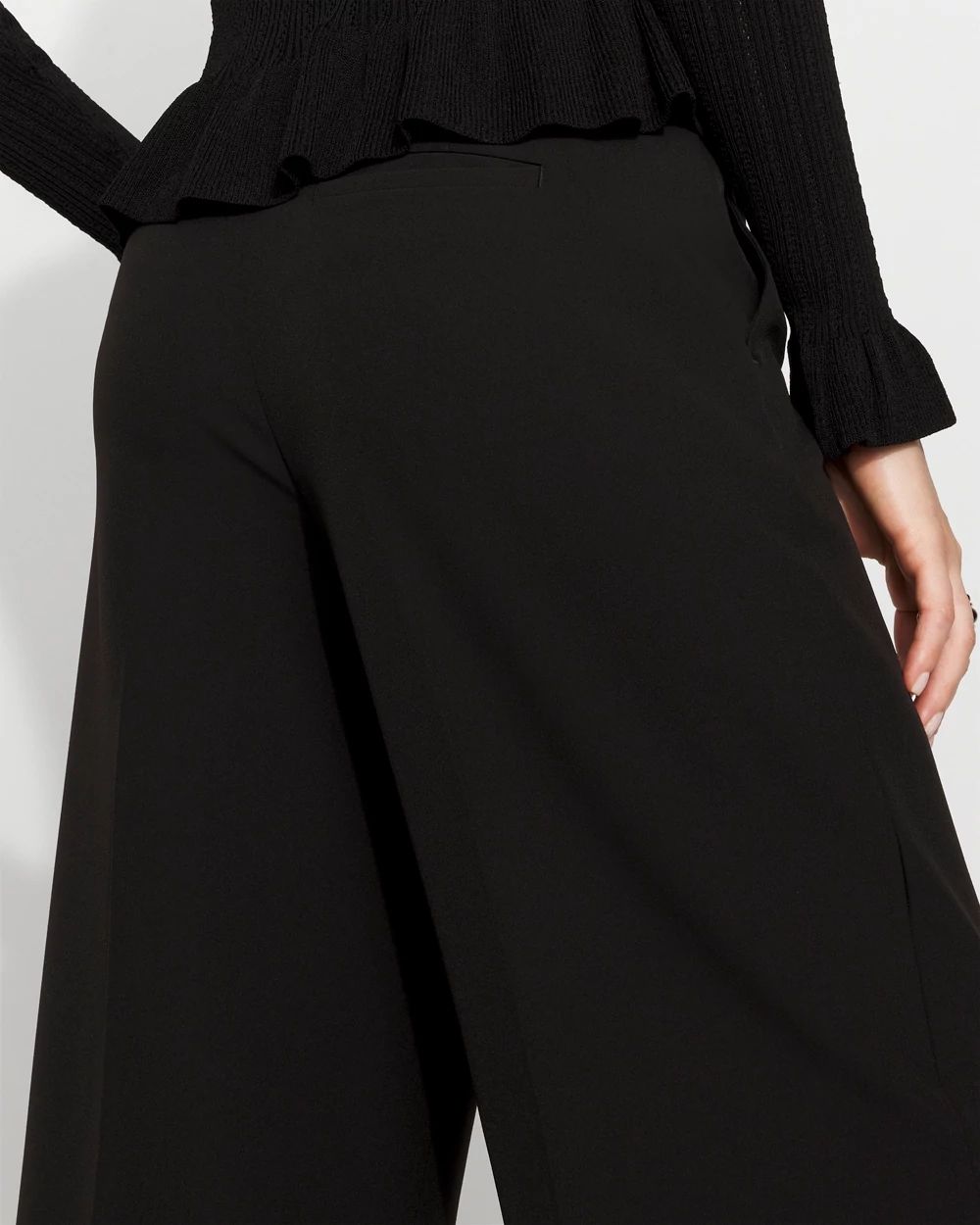 High-Rise Flat-Front Wide-Leg Pant