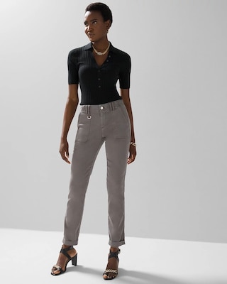 Mid-Rise Everyday Soft Denim™ Utility Slim Ankle Jeans
