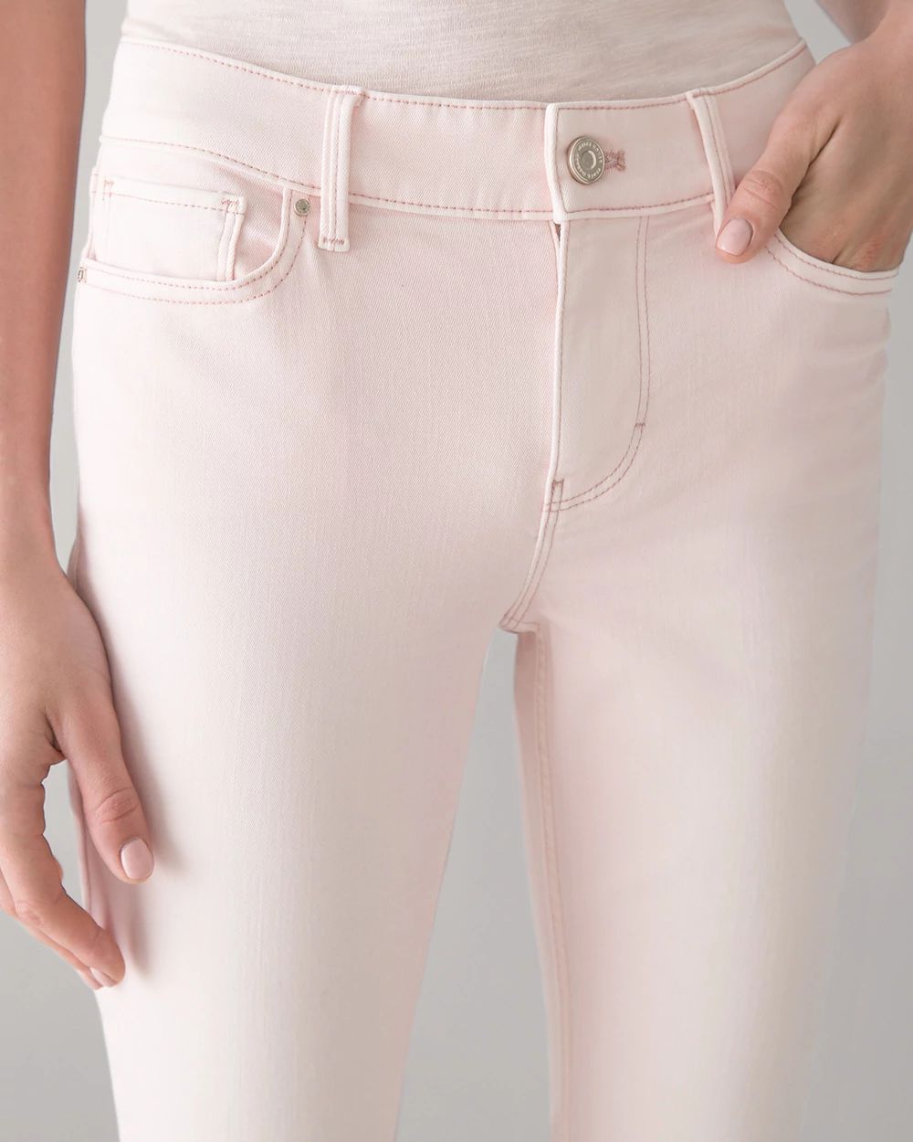 Mid-Rise Tinted Skinny Ankle Jeans