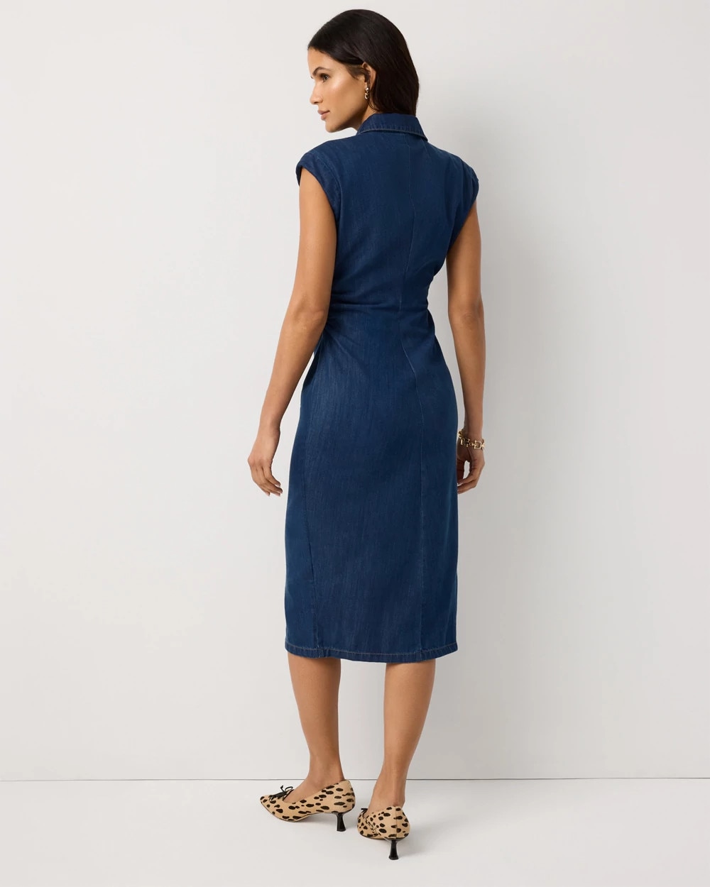 Button Front Midi Shirt Dress